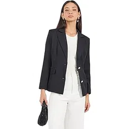 styli Women Regular Fit Longline Single Breasted Blazer (70096504_Black_1_XL)-picture-11