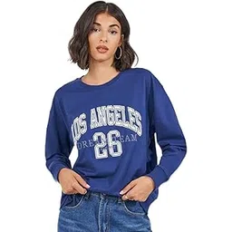 styli Women Regular Fit Slogan Embroidered Patch Longline Pullover Sweatshirt | Stylish Casual Sweatshirt for Women |Ideal for Office,Casual-picture-20