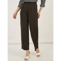 Styli Women Solid High Waist Korean Baggy Pant With Flat Waist Band-picture-31