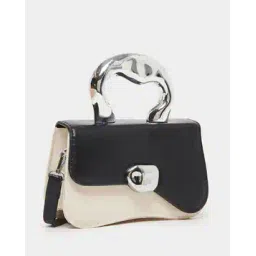 styli Women Structured Handle PU Colour-block Sling Bag-picture-45