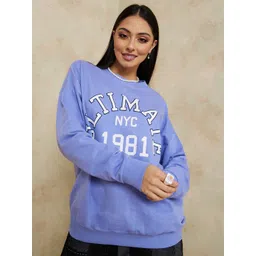 Styli Women Typography Printed Cotton Pullover Sweatshirt-picture-30