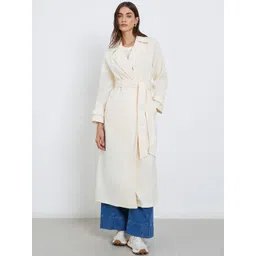 Styli Women Woolen Notched Lapel Collared Longline Overcoat-picture-14