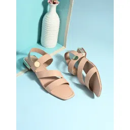 Styli Women's Beige Sling Back Sandals-picture-41