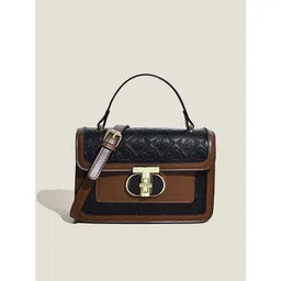 styli Women's Embossed Design Handbag with Turn Lock-picture-13