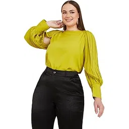 styli Women's Solid Regular Fit Plus Tops-picture-49