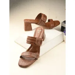 Styli Women's Tan Slide Sandals-picture-19