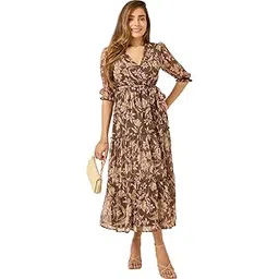 styli Women's Wrap Maxi Dress with Frill Detail-picture-42