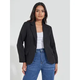 styli Women’s Regular Fit Single Button Blazer | Polyviscose Regular Length Jacket with Notched Lapel | Stylish & Comfortable Formal Wear image 3