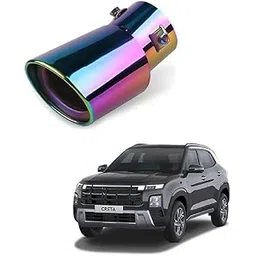 Stylish Car Show Exhaust Tube in Stainless Steel Colour Tube-Silencer Muffler Tip Pipe for Creta 2024-picture-15