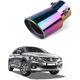 Stylish Car Show Exhaust Tube in Stainless Steel Colour Tube-Silencer Muffler Tip Pipe for Maruti Suzuki Nexa Baleno 2022-picture-17