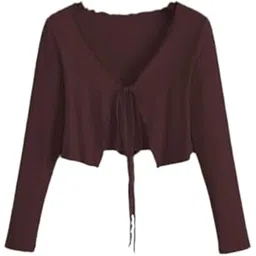 Stylish Front Tie Full Sleeve Shrugs, Shrug for Women, Shrug for Girls-picture-16