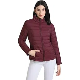 Stylish Long Sleeves Winter Jacket, Solid Zipper Jacket For Women-picture-46