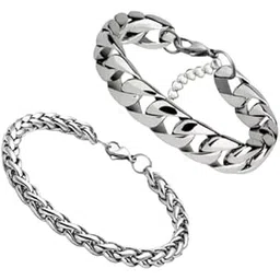 Stylish Men's Stainless Silver Plated Jewellery Set – Elegant & Durable Design | SL_32-picture-54