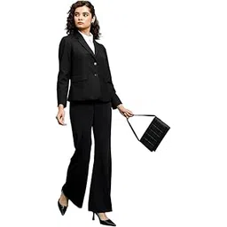 Stylish Regular Fit Black Casual Formal Blazer for Women's-picture-50