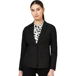 Stylish Regular Fit Black Formal Blazer for Women's-picture-37