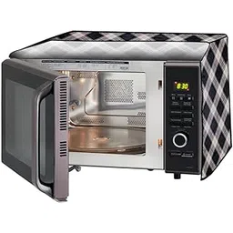 Stylista Microwave Oven Cover for Samsung 28 L Convection MC28H5025VK Checkered Pattern Cream-picture-23