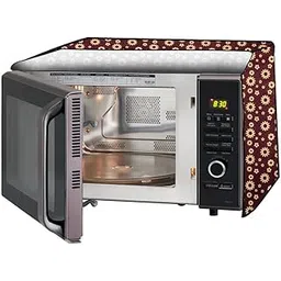 Stylista PVC Microwave Oven Cover for Onida 23 L Convection MO23CJS11B, Floral Pattern Coffee-picture-10