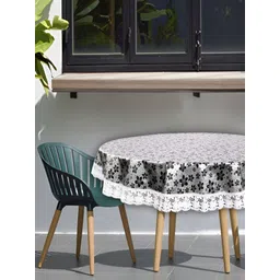 Stylista Black & White Floral Round Waterproof 2-Seater Table Cover-picture-38