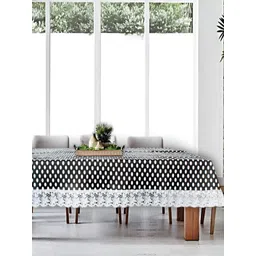 Stylista Black & White Polka Dots Printed Waterproof 2.74 m x 1.52 m Rectangle Table Cover-picture-15