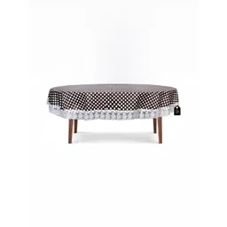 Stylista Black & White Polka Printed Waterproof Oval 10 Seater Table Cover-picture-13