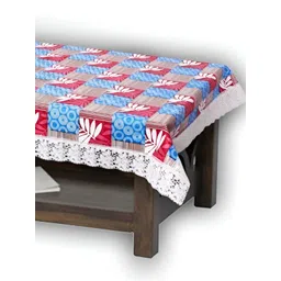 Stylista Blue & Red Geometric Printed Waterproof 1.90 m x 1.14 m Rectangle Table Cover-picture-25