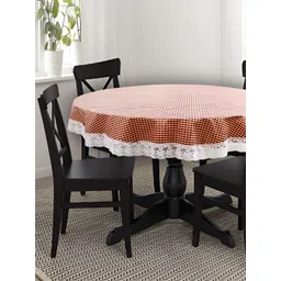 Stylista Brown 8 Pieces Checked Waterproof Table Cover-picture-35