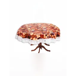 Stylista Brown & Beige Floral Printed Oval 8-Seater Table Cover-picture-11