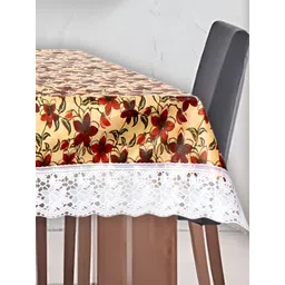 Stylista Brown & Beige Floral Printed Waterproof 12-Seater Table Cover-picture-24