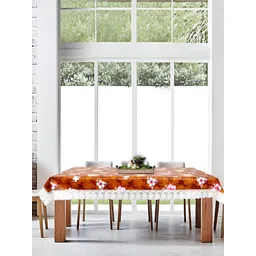 Stylista Brown & Beige Floral Printed Waterproof Rectangle 8-Seater Table Cover-picture-25