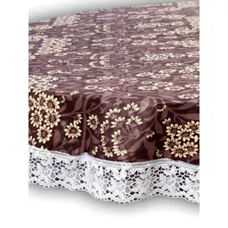 Stylista Brown & Beige Floral Printed Waterproof Round 8-Seater Table Cover-picture-26