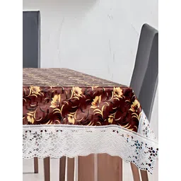 Stylista Brown & Beige Floral Waterproof 12-Seater Table Cover-picture-34