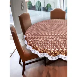 Stylista Brown & Beige Geometric Waterproof Round 6 Seater Table Cover-picture-40