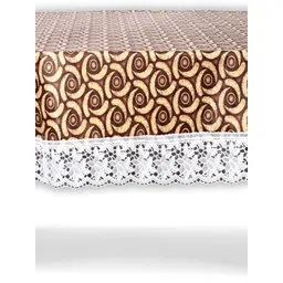 Stylista Brown & Beige Printed Waterproof 1.52 m x 1 m Oval Table Cover-picture-19