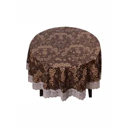 Stylista Brown & Beige Printed Waterproof Round 4-Seater Table Cover-picture-25
