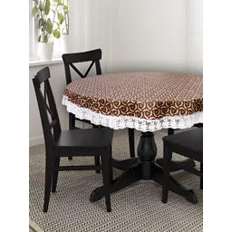 Stylista Brown & Beige Printed Waterproof Round Round 8 Seater Table Cover-picture-26
