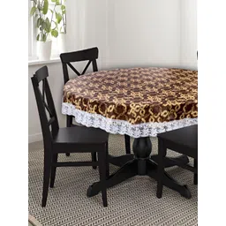 Stylista Brown & Beige Waterproof Round 4 Seater Table Cover-picture-33
