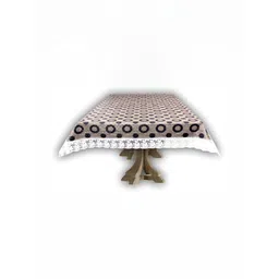 Stylista Brown & White Geometric Printed 1.52 m x 3.55 m Waterproof Rectangle Table Cover-picture-40