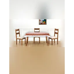 Stylista Brown & White Geometric Printed Waterproof Rectangle 4-Seater Table Cover-picture-16