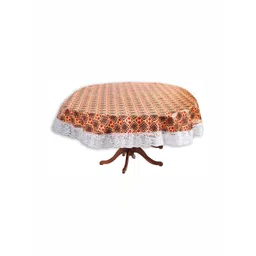 Stylista Brown & White Printed 1.01m x 2.03 m Waterproof Oval Table Cover-picture-31