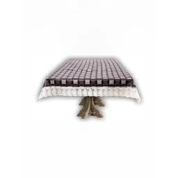 Stylista Brown & White Printed Waterproof 10 Seater Table Cover-picture-19