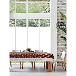 Stylista Brown & White Printed Waterproof 8-Seater Table Cover-picture-30