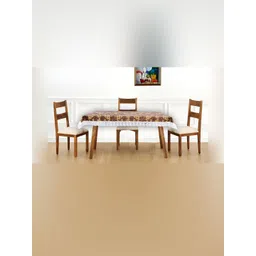 Stylista Brown & Yellow Floral Printed Waterproof Rectangle Shaped 4 Seater Table Cover-picture-17