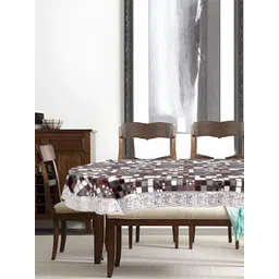 Stylista Brown Geometric Printed Waterproof Oval 8-Seater Table Cover-picture-20