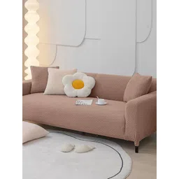 Stylista Brown Polyester Sofa Cover With Arms-picture-15