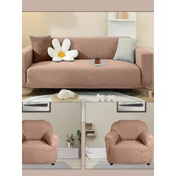 Stylista Brown Polyester Sofa Cover With Arms-picture-10