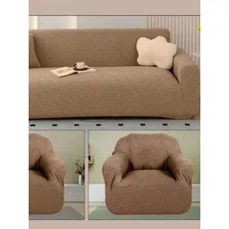 Stylista Brown Polyester Sofa Cover With Arms image 1
