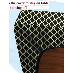 Stylista Coffee Brown & Lime Green Checked Waterproof 2-Seater Table Cover image 4
