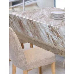 Stylista Copper-Toned And White Printed Rectangle 8-Seater Table Cover-picture-15