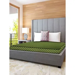 Stylista Green & White Printed Cotton Water Resistant Mattress Protector-image-46