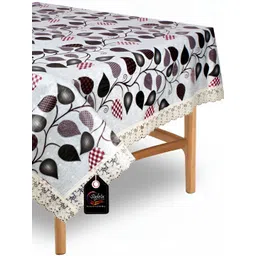 Stylista Grey & Black Floral Printed Waterproof Square 2 Seater Table Cover-picture-38